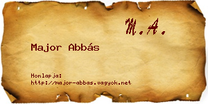 Major Abbás névjegykártya